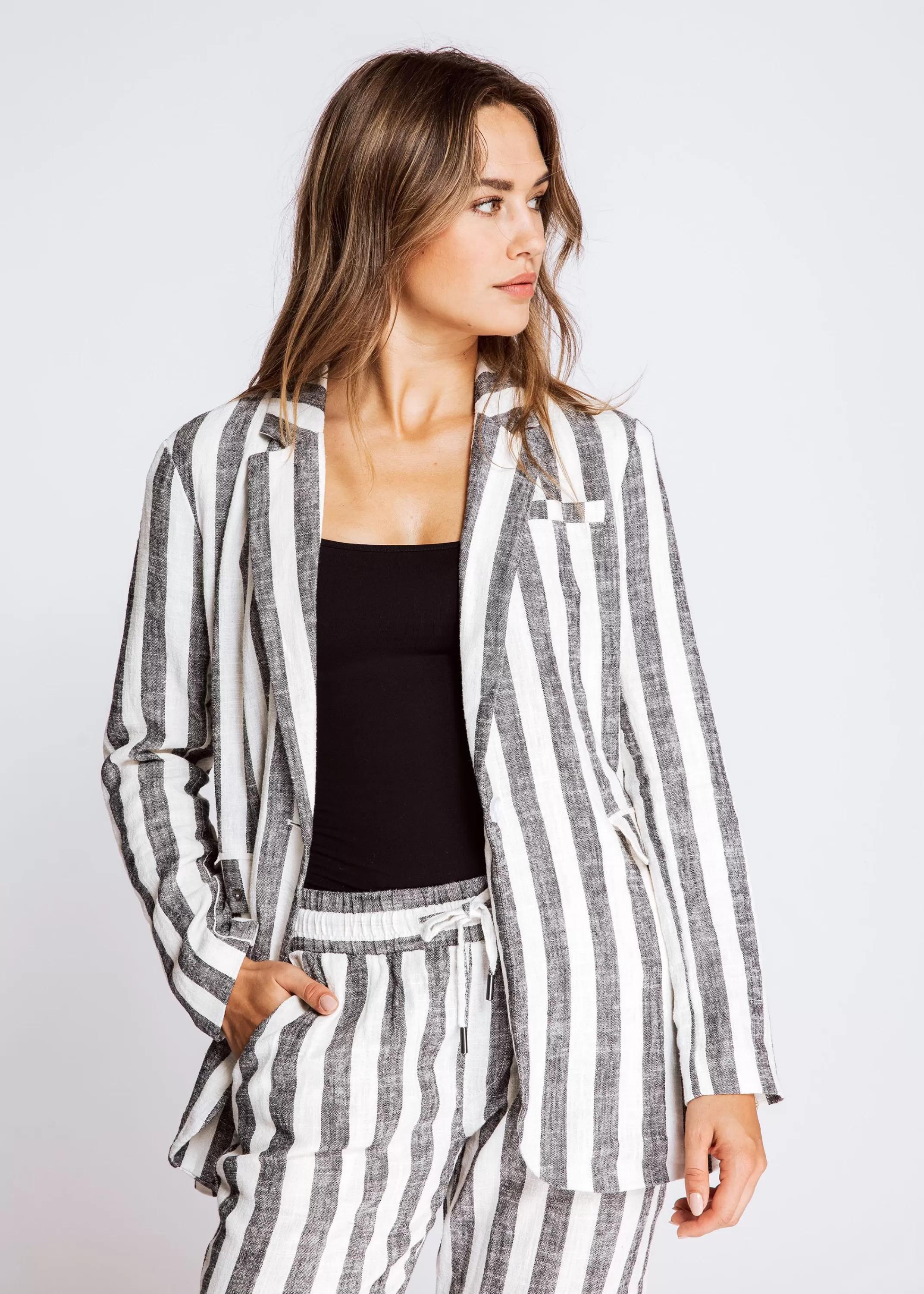 Zhrill Jacken, Mantel Und Westen<Damen Blazer Ellie In Schwarz Weiss Gestreift