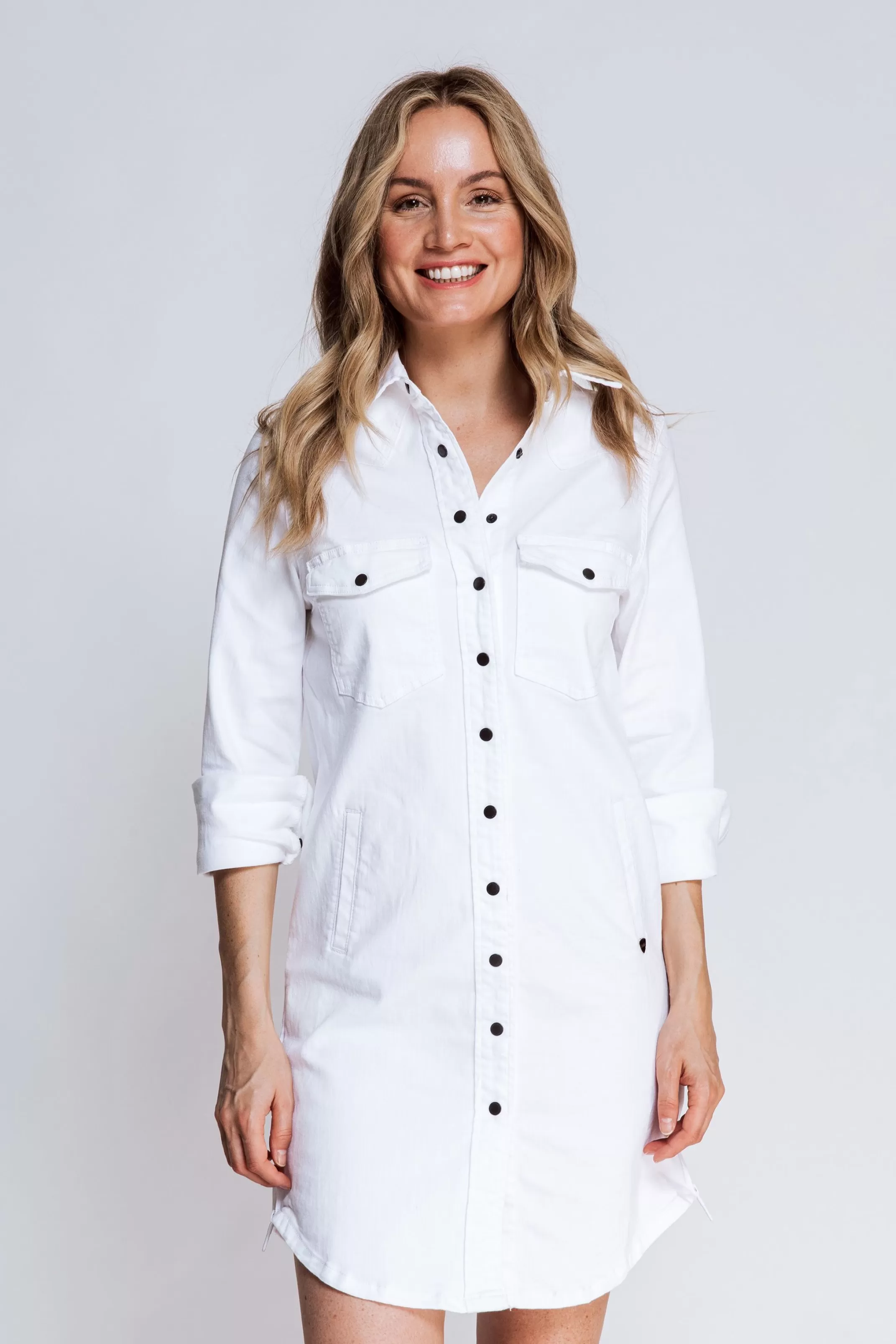 Zhrill Kleider & Jumpsuits<Damen Jeanskleid Tyrana In Weis
