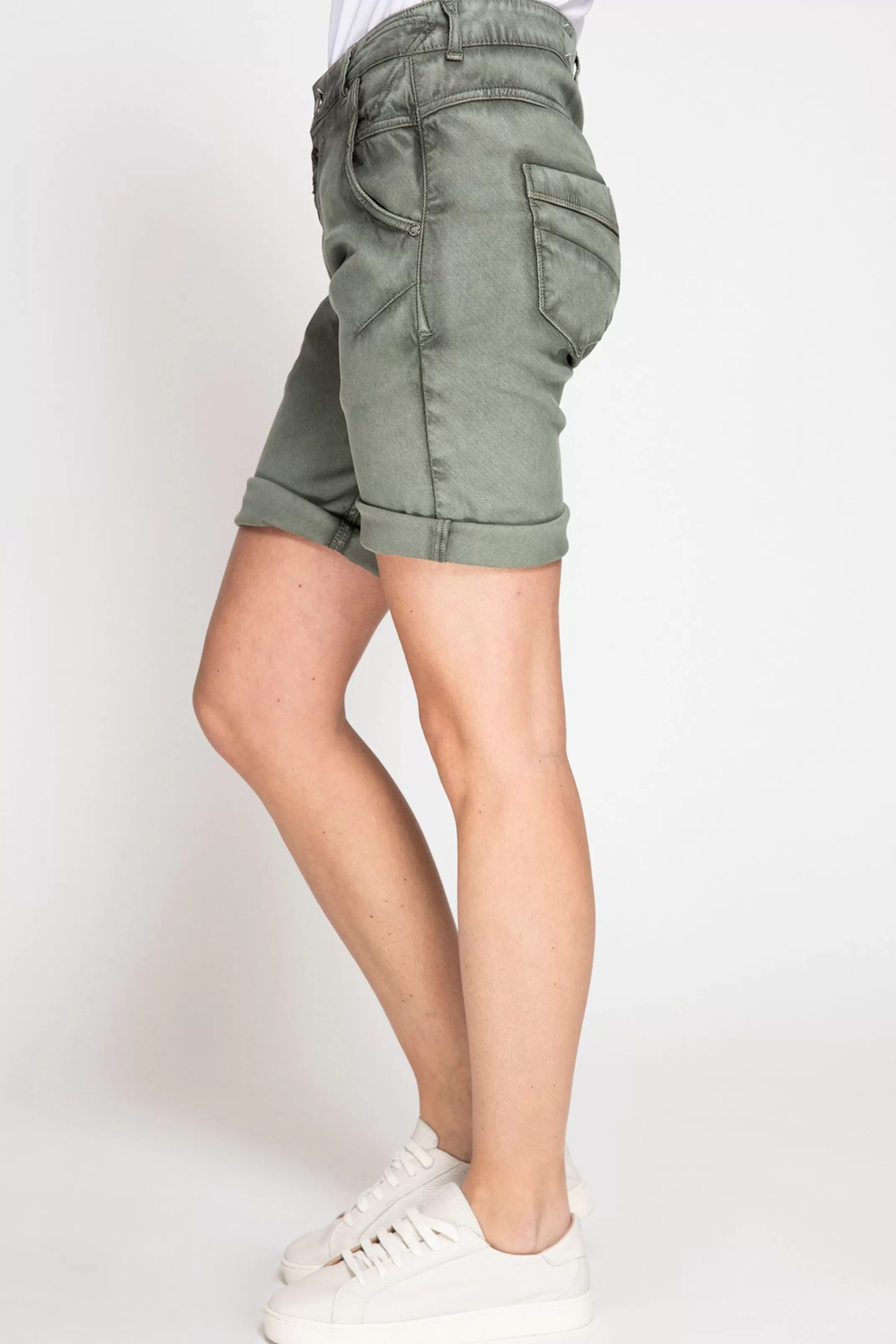 Zhrill Hosen<Damen Shorts Amy Mit Knopfleiste In Olive Green Grun