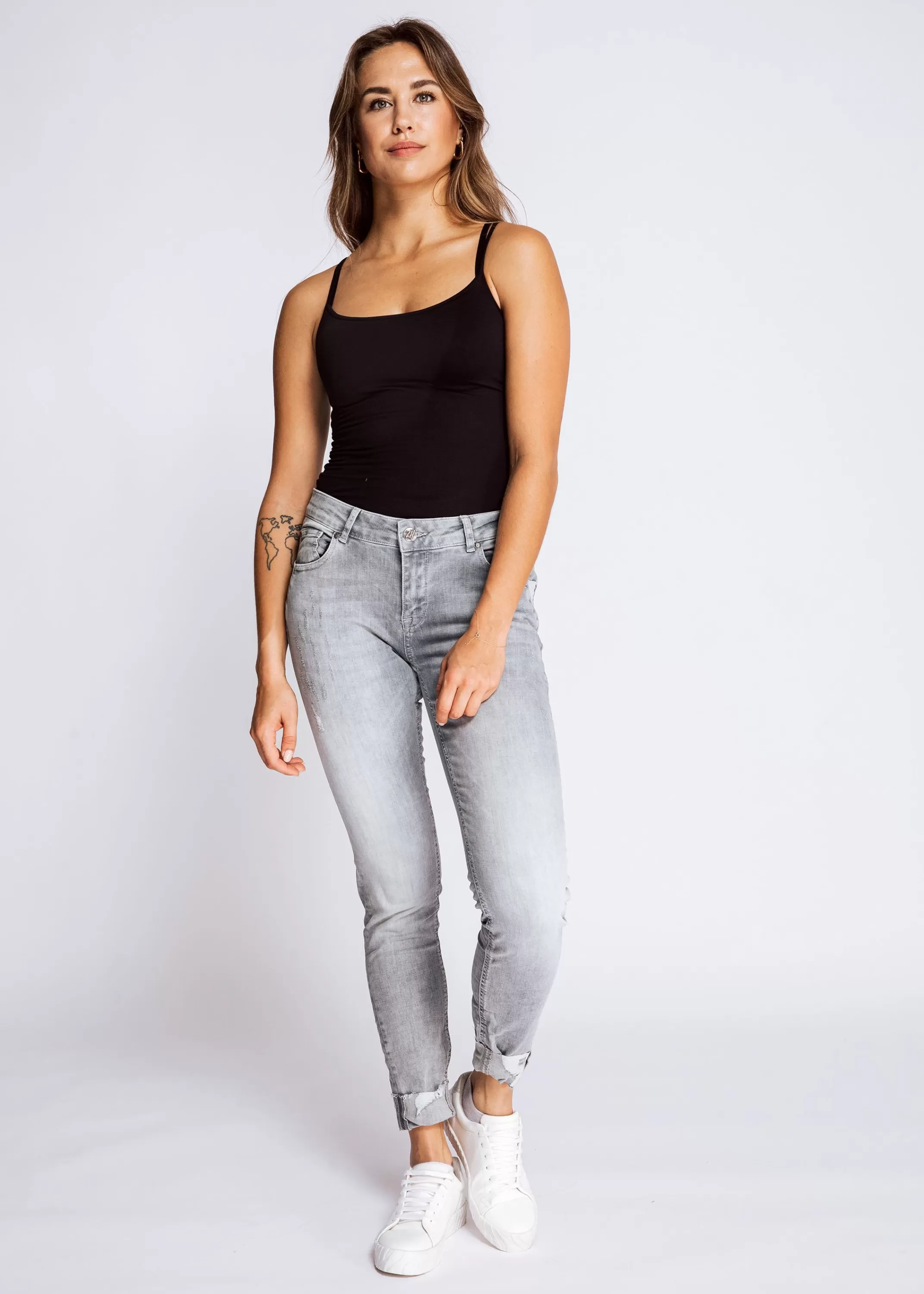 Zhrill Denim<Damen Skinny Jeans Nova 7/8 Lange In Grau