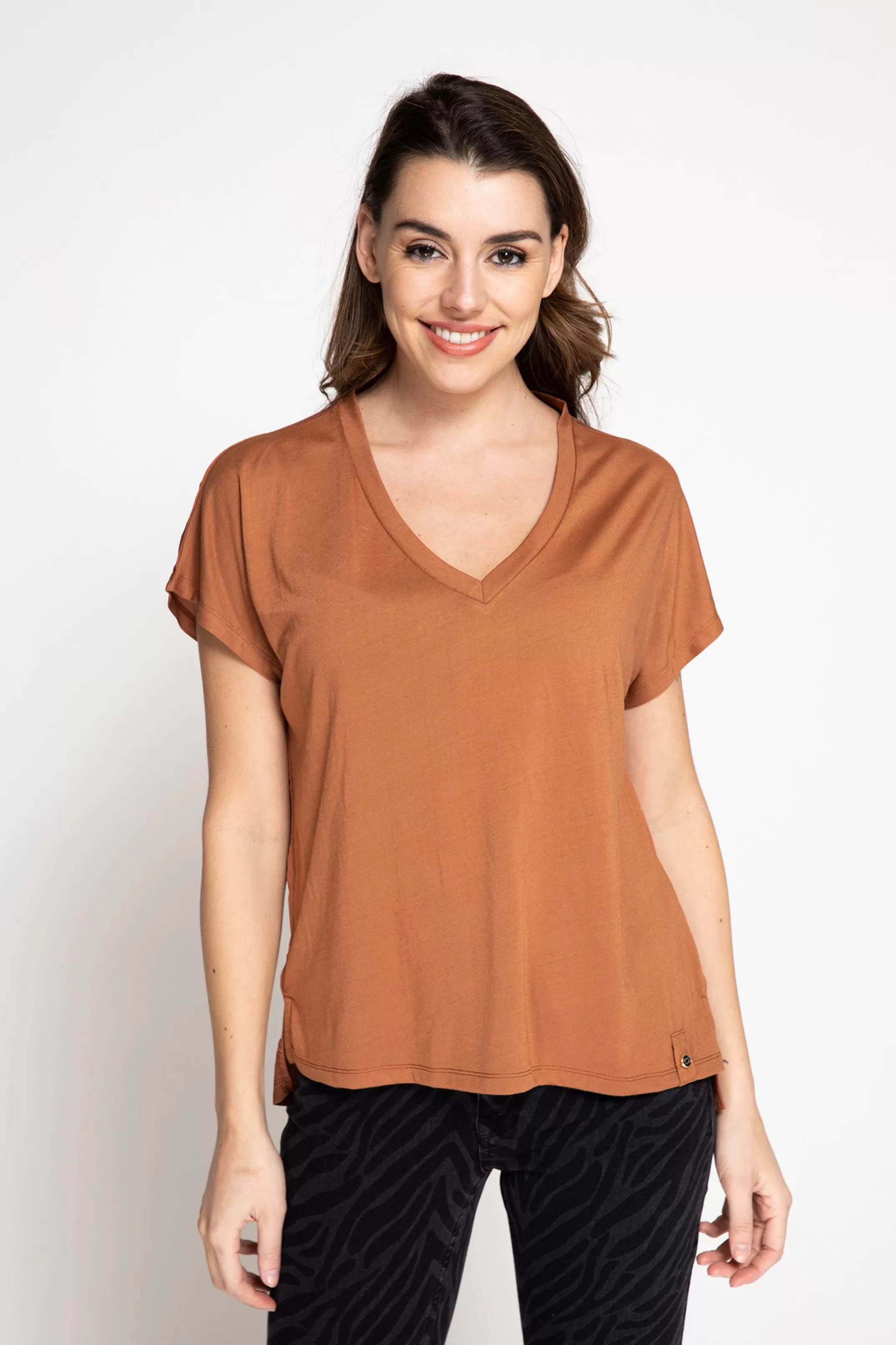 Zhrill Tops, T-Shirts Und Blusen<Damen T-Shirt Skyla In Coffee