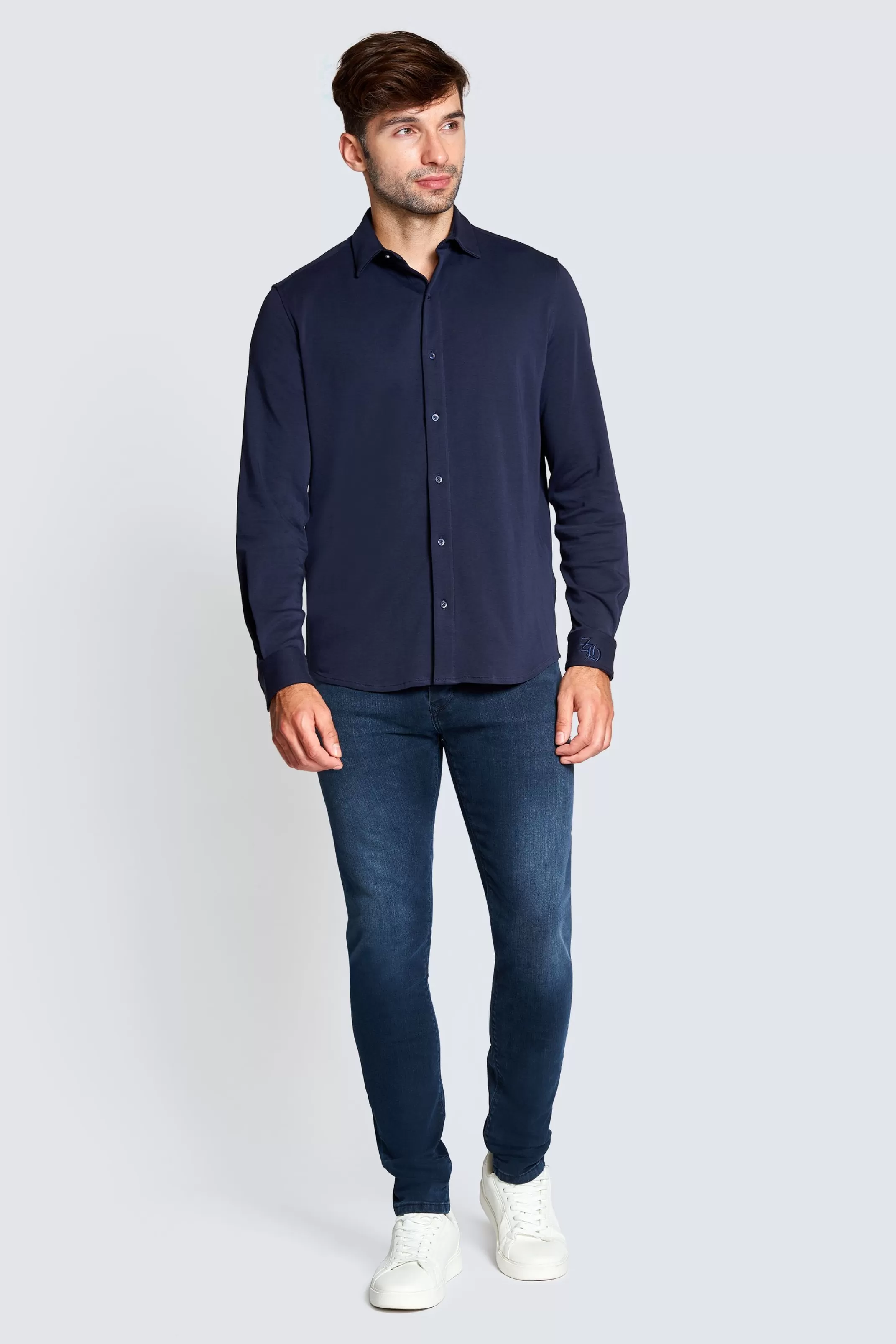 Zhrill T-Shirts, Pullover Und Hemden<Herren Hemd Ben In Navy Blau