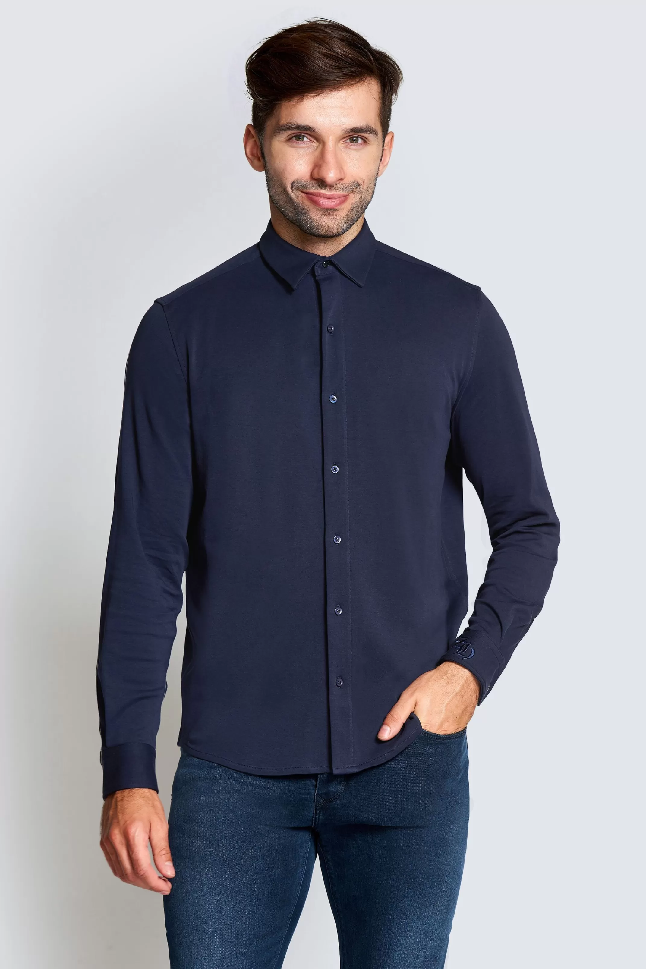 Zhrill T-Shirts, Pullover Und Hemden<Herren Hemd Ben In Navy Blau